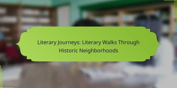 Literary Journeys: Literary Walks Through Historic Neighborhoods