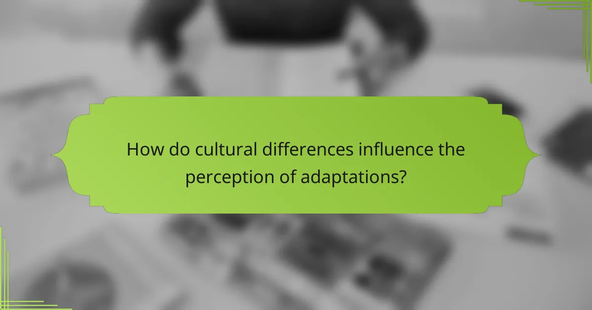 How do cultural differences influence the perception of adaptations?