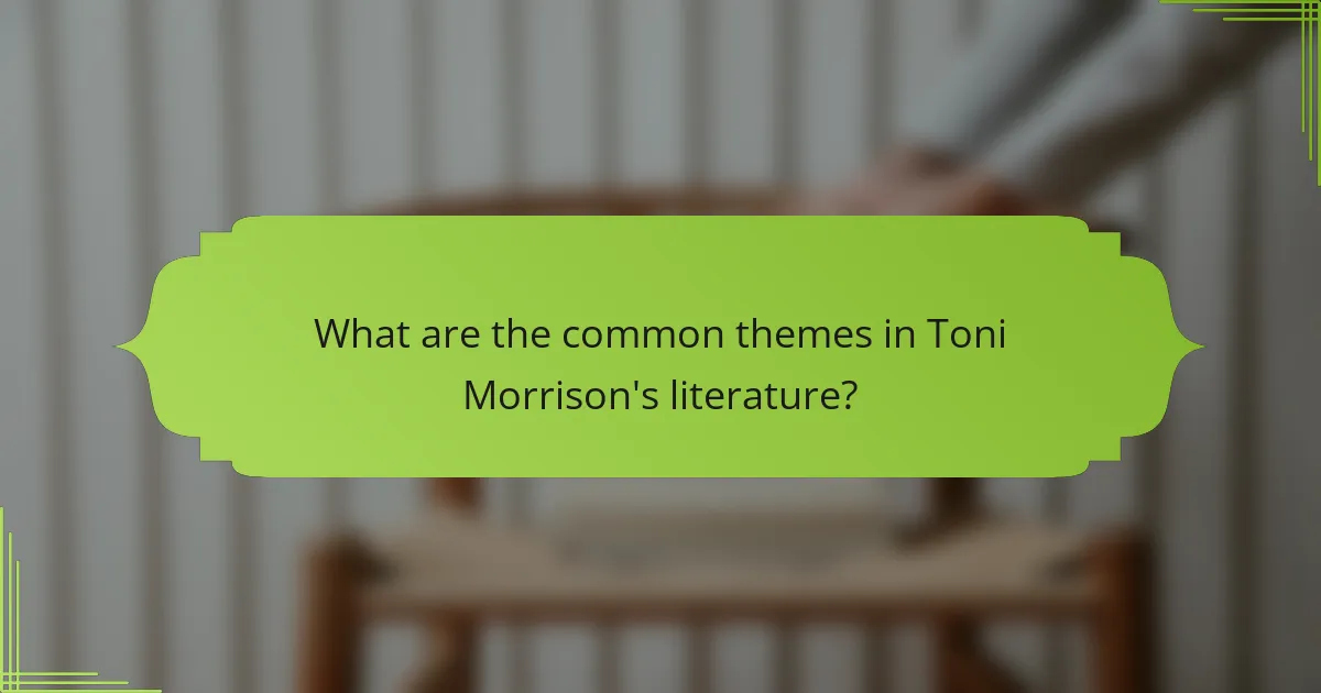 What are the common themes in Toni Morrison's literature?