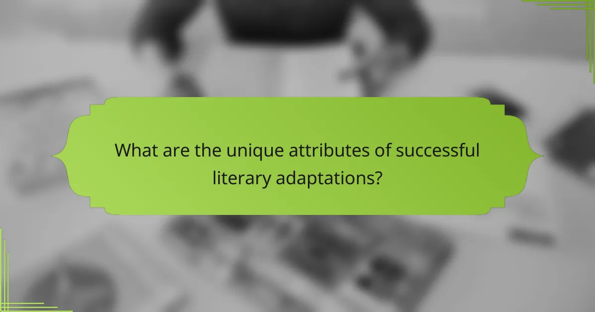What are the unique attributes of successful literary adaptations?