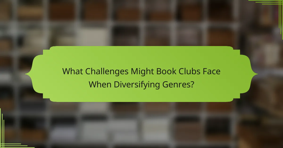 What Challenges Might Book Clubs Face When Diversifying Genres?