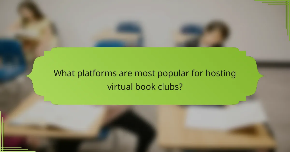 What platforms are most popular for hosting virtual book clubs?
