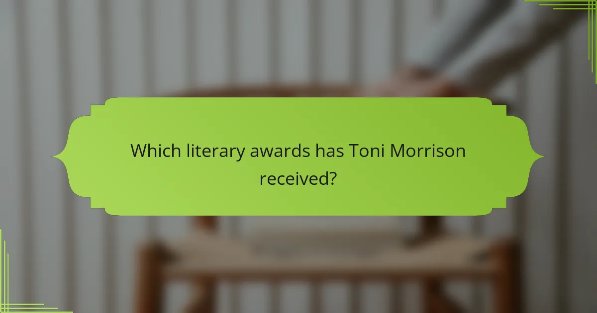 Which literary awards has Toni Morrison received?