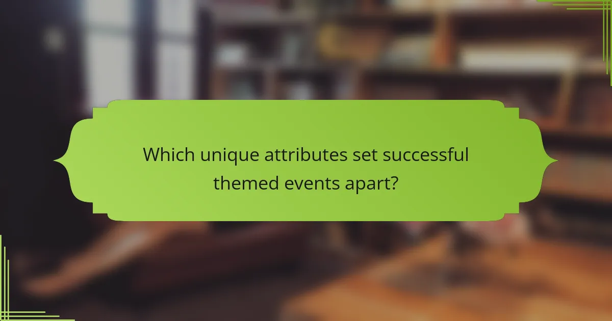Which unique attributes set successful themed events apart?